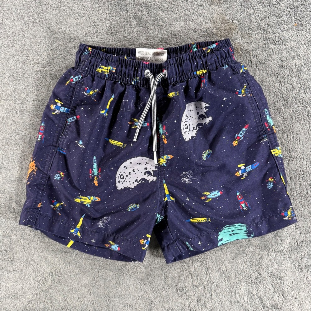 Boardies Rocket Swim Shorts Boys 5-6 Excellent Outer Space Planets